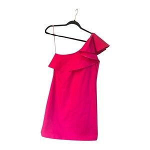 NWT Tara Jarmon Pink One Shoulder Dress EU Size 36 (US Size 6)